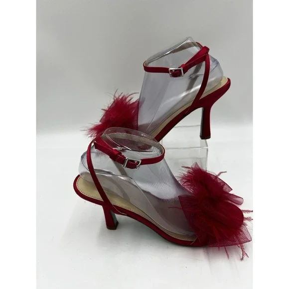 Betsy Johnson LOTTY Stiletto Sandal SZ 9.5 Hot Pink Strappy Sexy Party Wedding - Picture 7 of 8